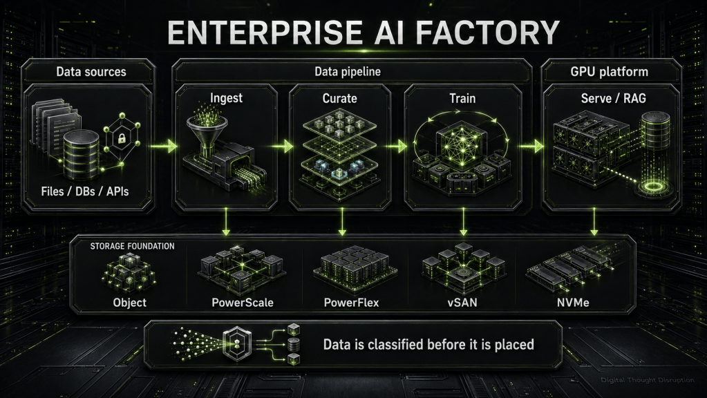 Your AI Factory Is a Data Pipeline: Where PowerScale, PowerFlex, vSAN, Object Storage, and Local NVMe Belong Your AI Factory Is a Data Pipeline: Where PowerScale, PowerFlex, vSAN, Object Storage, and Local NVMe Belong