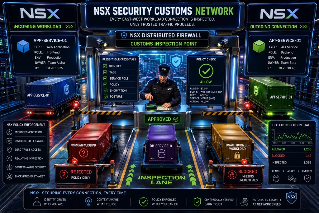 NSX Distributed Firewall as a Security Customs Network: A Practical Mental Model for East-West Zero Trust NSX Distributed Firewall as a Security Customs Network: A Practical Mental Model for East-West Zero Trust
