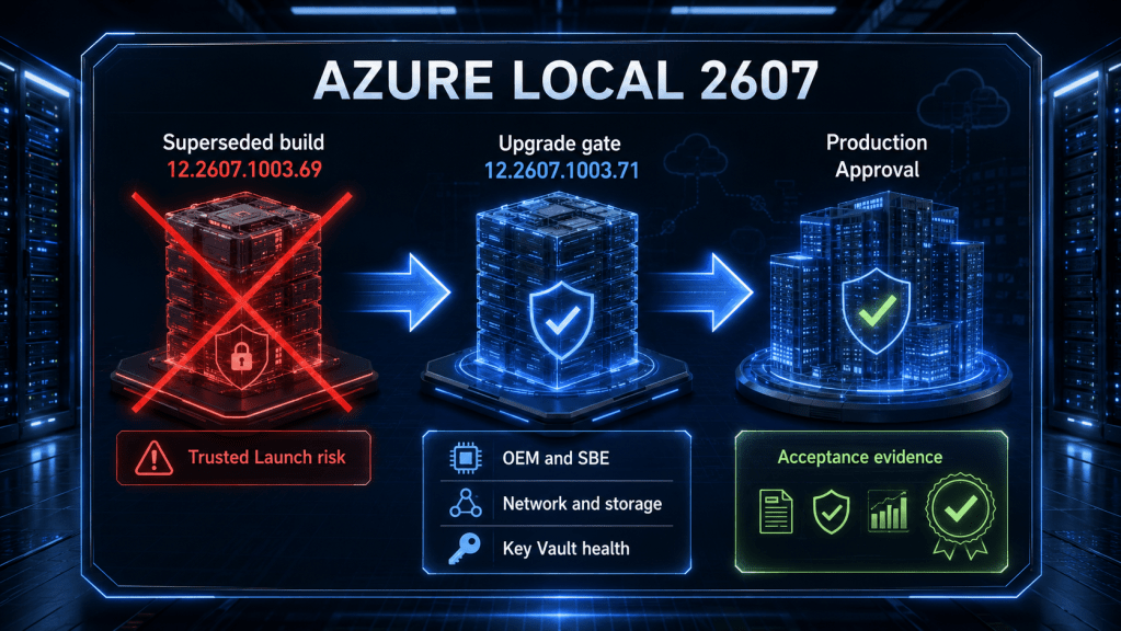 Azure Local 2607 Architecture and Upgrade Advisory: Build 12.2607.1003.71, Known Issues, and Production Readiness Azure Local 2607 Architecture and Upgrade Advisory: Build 12.2607.1003.71, Known Issues, and Production Readiness