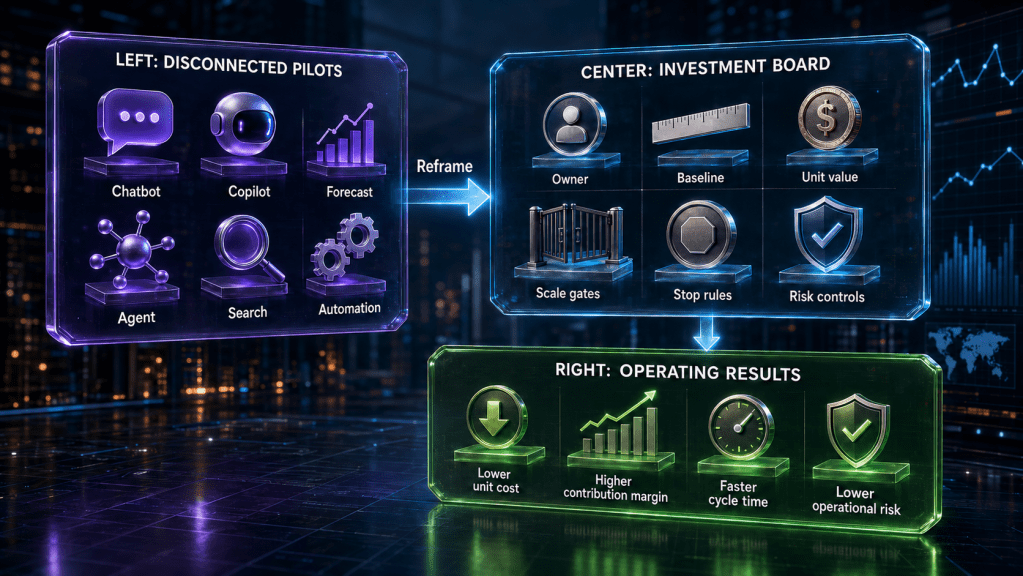 Why AI ROI Is Stalling: A CEO and CIO Guide to Turning Pilots into Operating Results Why AI ROI Is Stalling: A CEO and CIO Guide to Turning Pilots into Operating Results