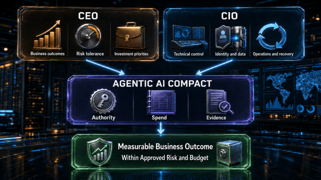 The CEO-CIO Compact for Agentic AI: Who Owns Risk, Spend, and Business Outcomes? The CEO-CIO Compact for Agentic AI: Who Owns Risk, Spend, and Business Outcomes?