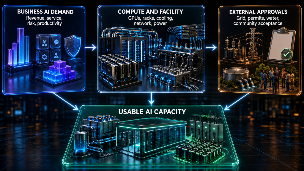 AI Power Is Now a Business Capacity Decision: What CEOs and CIOs Need to Know About Megawatts, Cooling, and Community Approval AI Power Is Now a Business Capacity Decision: What CEOs and CIOs Need to Know About Megawatts, Cooling, and Community Approval
