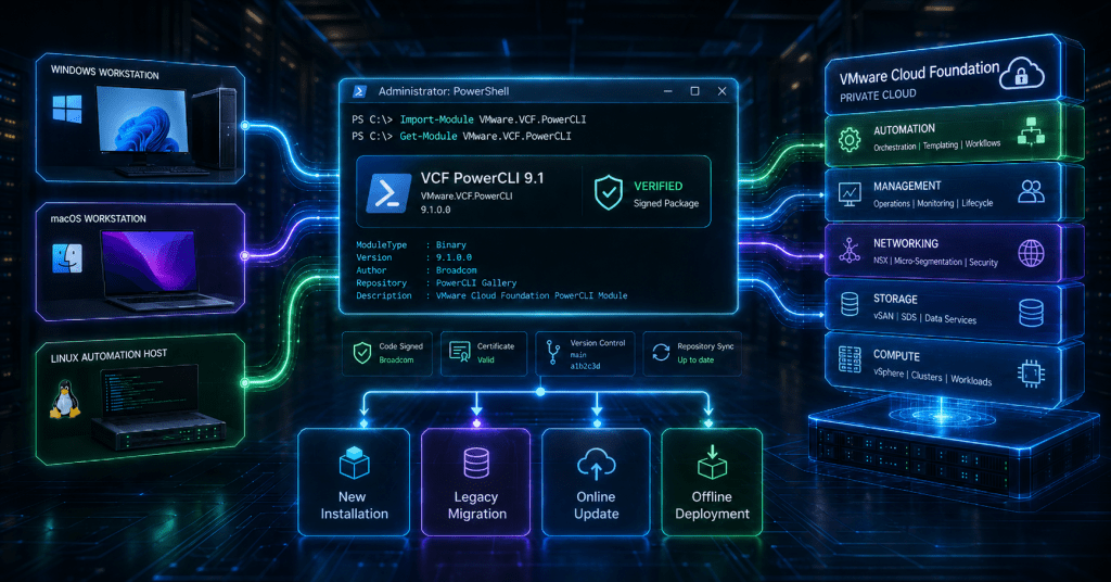 How to Install and Update VCF PowerCLI 9.1 on Windows, macOS, and Linux How to Install and Update VCF PowerCLI 9.1 on Windows, macOS, and Linux